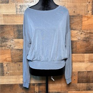 Lucky Brand Women’s Gray Long Sleeve Blouse Top Shirt Size Small S EH 126